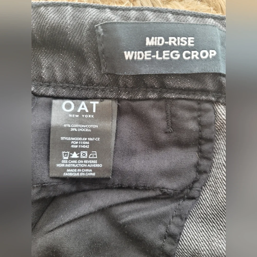 Oat New York Belted Mid Rise Wide Leg Crop Jeans NWT Size 29 - Picture 7 of 10